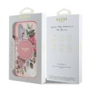 Oryginalne Etui IPHONE 16 Guess Hardcase IML Flower & Tonal Circle MagSafe (GUHMP16SHFWBDCEP) różowe