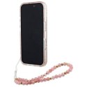 Oryginalne Etui IPHONE 16 Guess Hardcase IML Flowers Allover Electro With Pearl Strap MagSafe (GUHMP16SHCPOFPP) różowe