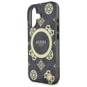 Oryginalne Etui IPHONE 16 Guess Hardcase IML Peony On 4G Background MagSafe (GUHMP16SH4PYEEK) czarne