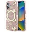 Oryginalne Etui IPHONE 16 Guess Hardcase IML Peony On 4G Background MagSafe (GUHMP16SH4PYEEP) różowe