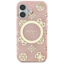 Oryginalne Etui IPHONE 16 Guess Hardcase IML Peony On 4G Background MagSafe (GUHMP16SH4PYEEP) różowe