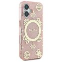 Oryginalne Etui IPHONE 16 Guess Hardcase IML Peony On 4G Background MagSafe (GUHMP16SH4PYEEP) różowe