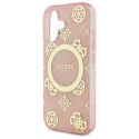 Oryginalne Etui IPHONE 16 Guess Hardcase IML Peony On 4G Background MagSafe (GUHMP16SH4PYEEP) różowe