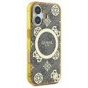 Oryginalne Etui IPHONE 16 Guess Hardcase IML Peony On 4G Background MagSafe (GUHMP16SH4PYEEW) brązowe