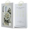 Oryginalne Etui IPHONE 16 Guess Hardcase Liquid Glitter Flower MagSafe (GUHMP16SLFMWTE) beżowe