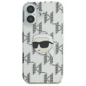 Oryginalne Etui IPHONE 16 Karl Lagerfeld Hardcase IML Karl Head Electroplated (KLHCP16SHKLPKHT) transparentne