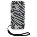 Oryginalne Etui IPHONE 16 Karl Lagerfeld Hardcase IML Zebra Pattern & Cord (KLHCP16SHZBPKCCK) czarne