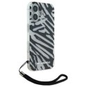 Oryginalne Etui IPHONE 16 Karl Lagerfeld Hardcase IML Zebra Pattern & Cord (KLHCP16SHZBPKCCK) czarne