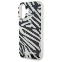 Oryginalne Etui IPHONE 16 Karl Lagerfeld Hardcase IML Zebra Pattern & Cord (KLHCP16SHZBPKCCK) czarne