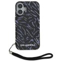 Oryginalne Etui IPHONE 16 Karl Lagerfeld Zebra With Cord (KLHCP16SHZBPKCCU) fioletowe