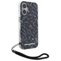 Oryginalne Etui IPHONE 16 Karl Lagerfeld Zebra With Cord (KLHCP16SHZBPKCCU) fioletowe