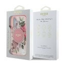 Oryginalne Etui IPHONE 16 PLUS Guess Hardcase IML Flower & Tonal Circle MagSafe (GUHMP16MHFWBDCEP) różowe