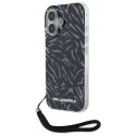 Oryginalne Etui IPHONE 16 PLUS Karl Lagerfeld Zebra With Cord (KLHCP16MHZBPKCCU) fioletowe