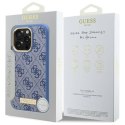 Oryginalne Etui IPHONE 16 PRO Guess Hardcase 4G Logo Plate MagSafe (GUHMP16LU4GPRB) niebieskie