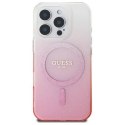 Oryginalne Etui IPHONE 16 PRO Guess Hardcase IML Glitter Gradient MagSafe (GUHMP16LHGRCELP) różowe