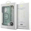 Oryginalne Etui IPHONE 16 PRO Guess Hardcase IML Glitter With Pearl Strap MagSafe (GUHMP16LHGCRELSA) zielone