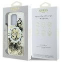 Oryginalne Etui IPHONE 16 PRO Guess Hardcase Liquid Glitter Flower MagSafe (GUHMP16LLFMWTE) beżowe