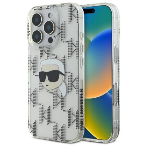 Oryginalne Etui IPHONE 16 PRO Karl Lagerfeld Hardcase IML Karl Head Electroplated (KLHCP16LHKLPKHT) transparentne