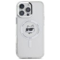 Oryginalne Etui IPHONE 16 PRO Karl Lagerfeld Hardcase IML Metal Choupette Head MagSafe (KLHMP16LHLSCHH) białe