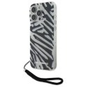 Oryginalne Etui IPHONE 16 PRO Karl Lagerfeld Hardcase IML Zebra Pattern & Cord (KLHCP16LHZBPKCCK) czarne