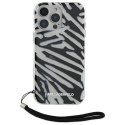 Oryginalne Etui IPHONE 16 PRO Karl Lagerfeld Hardcase IML Zebra Pattern & Cord (KLHCP16LHZBPKCCK) czarne