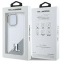 Oryginalne Etui IPHONE 16 PRO Karl Lagerfeld Hardcase Silicone Shadow Metal Initial MagSafe (KLHMP16LSCMKMPCH) białe