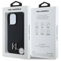 Oryginalne Etui IPHONE 16 PRO Karl Lagerfeld Hardcase Silicone Shadow Metal Initial MagSafe (KLHMP16LSCMKMPCK) czarne