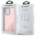 Oryginalne Etui IPHONE 16 PRO Karl Lagerfeld Hardcase Silicone Shadow Metal Initial MagSafe (KLHMP16LSCMKMPCP) różowe