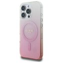 Oryginalne Etui IPHONE 16 PRO MAX Guess Hardcase IML Glitter Gradient MagSafe (GUHMP16XHGRCELP) różowe