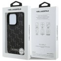 Oryginalne Etui IPHONE 16 PRO MAX Karl Lagerfeld Hardcase Leather Monogram Metal Logo MagSafe (KLHMP16XPKHPORPK) czarne