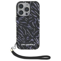 Oryginalne Etui IPHONE 16 PRO MAX Karl Lagerfeld Zebra With Cord (KLHCP16XHZBPKCCU) fioletowe