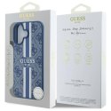 Oryginalne Etui IPHONE 16 Guess Hardcase 4G Printed Stripes MagSafe (GUHMP16SP4RPSB) niebieskie