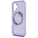 Oryginalne Etui IPHONE 16 Guess Hardcase IML Flowers Wreath MagSafe (GUHMP16SHFWFCU) fioletowe