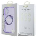 Oryginalne Etui IPHONE 16 Guess Hardcase IML Flowers Wreath MagSafe (GUHMP16SHFWFCU) fioletowe