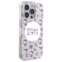 Oryginalne Etui IPHONE 16 PRO Hello Kitty Hardcase IML All Over Paris MagSafe (HKHMP16LHAOPP) różowe