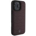 Oryginalne Etui IPHONE 16 PRO MAX Mercedes Hardcase MB Waves Leather (MEHCP16X23RWRSR) czerwone