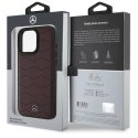 Oryginalne Etui IPHONE 16 PRO MAX Mercedes Hardcase MB Waves Leather (MEHCP16X23RWRSR) czerwone