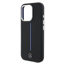 Oryginalne Etui IPHONE 16 PRO MAX Mercedes Hardcase Silicone Blue Stripe MagSafe (MEHMP16X23SUMBK) czarne