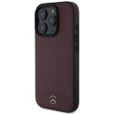 Oryginalne Etui IPHONE 16 PRO MAX Mercedes Hardcase Textured And Plain Leather MagSafe (MEHMP16X23RBARR) czerwone