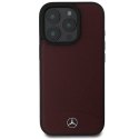 Oryginalne Etui IPHONE 16 PRO MAX Mercedes Hardcase Textured And Plain Leather MagSafe (MEHMP16X23RBARR) czerwone