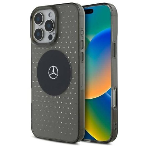 Oryginalne Etui IPHONE 16 PRO Mercedes Hardcase MB Case Star Pattern (MEHMP16L23HCPK) czarne