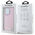 Oryginalne Etui IPHONE 15 PRO Karl Lagerfeld Hardcase FW Metal Plate MagSafe (KLHMP15LPGMSRPP) różowe