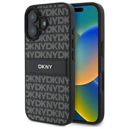 Oryginalne Etui IPHONE 16 DKNY Hardcase Texture Pattern Tonal Stripe (DKHCP16SPRTHSLK) czarne