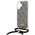 Oryginalne Etui IPHONE 16 Guess Hardcase Crossbody Cord 4G Print (GUHCP16SHC4SEW) brązowe