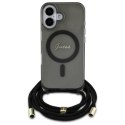 Oryginalne Etui IPHONE 16 Guess Hardcase Crossbody Cord Script MagSafe (GUHMP16SHCTSGNSK) czarne