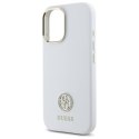 Oryginalne Etui IPHONE 16 Guess Hardcase Silicone Logo Strass 4G (GUHCP16SM4DGPH) białe