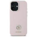 Oryginalne Etui IPHONE 16 Guess Hardcase Silicone Logo Strass 4G (GUHCP16SM4DGPP) jasnoróżowe