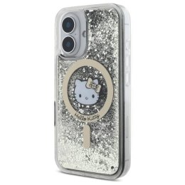 Oryginalne Etui IPHONE 16 Hello Kitty Hardcase Liquid Glitter Fever MagSafe (HKHMP16SLGDIK) czarno-złote