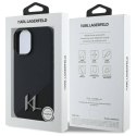 Oryginalne Etui IPHONE 16 Karl Lagerfeld Hardcase Silicone Shadow Metal Initial MagSafe (KLHMP16SSCMKMPCK) czarne