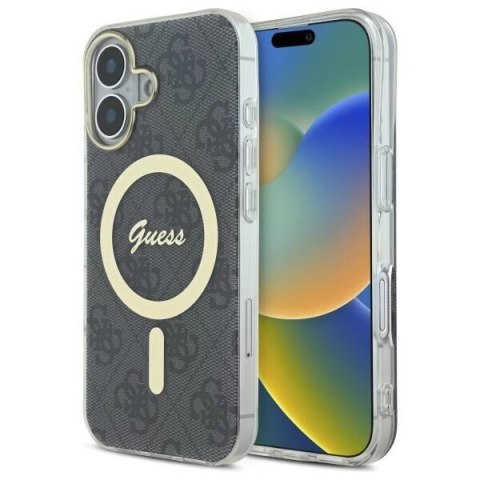 Oryginalne Etui IPHONE 16 PLUS Guess Hardcase IML 4G MagSafe (GUHMP16MH4STK) czarne